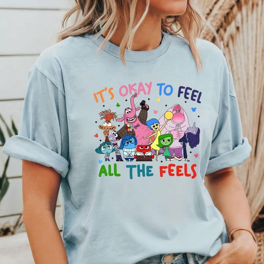 It's Okay To Feel All The Feels T-Shirt, Disney Shirt, Therapy Shirt, Teacher Shirt, Gift for Teacher
