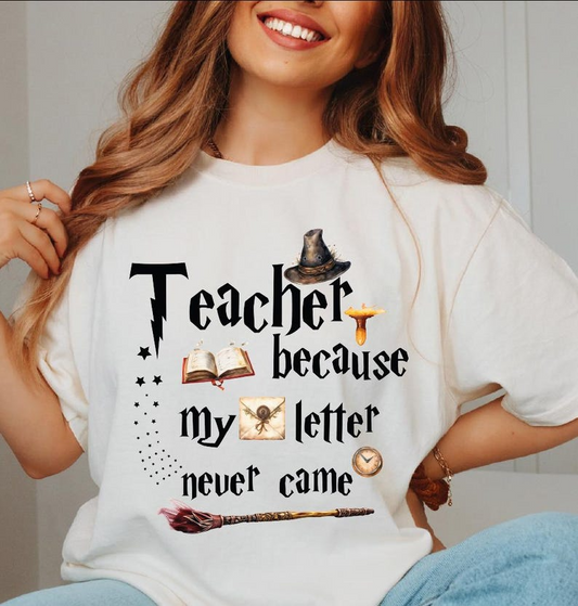 Teacher Because My Letter Never Came Shirt, Halloween Teacher Shirt