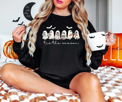 Halloween Retro Ghosts Reading Books Teacher Librarian Halloween Gift Spooky Season