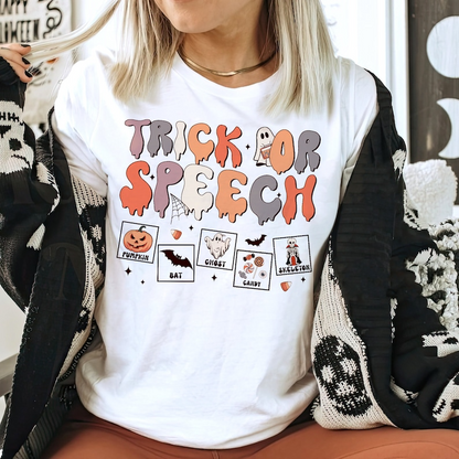 Trick Or Speech Shirt, Halloween Speech Therapy Shirt, Speech Language Pathology Shirt