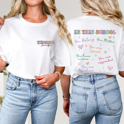 Personalized School Principal Gift Shirt, Back to School Team Shirt for Principal