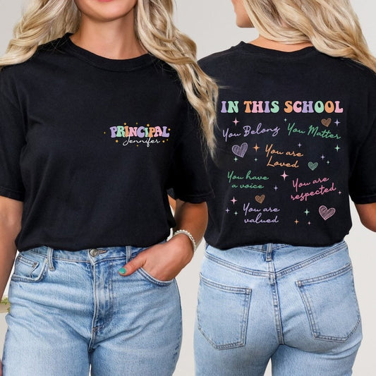 Personalized School Principal Gift Shirt, Back to School Team Shirt for Principal