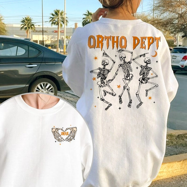 Ortho Dept Halloween Shirt, Orthopedic Shirt, Halloween Skeleton Shirt