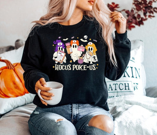 Hocus Poke-us Witch Nurse Halloween Shirt, Medical Lab Tech Halloween Shirt