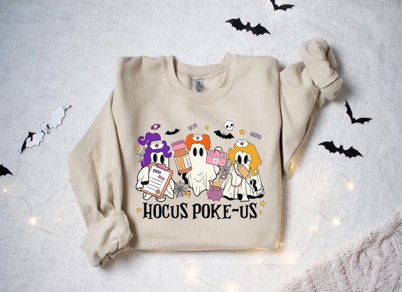 Hocus Poke-us Witch Nurse Halloween Shirt, Medical Lab Tech Halloween Shirt