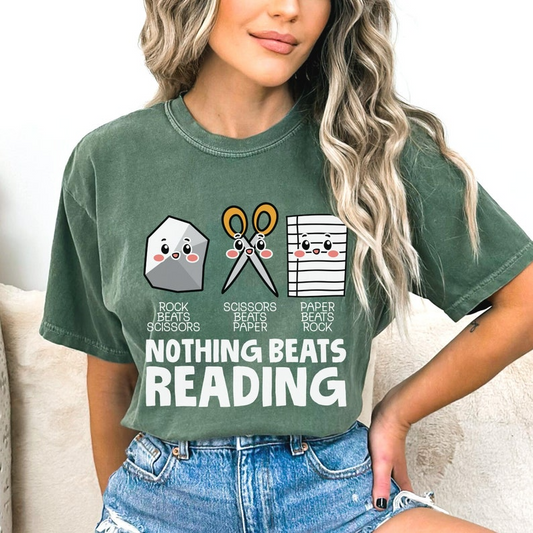 Rock Paper Scissor Reading Shirt, Book tshirt, Reading Teacher T-shirt, Bookworm Shirt, Teacher Tee, Book Lover Gift
