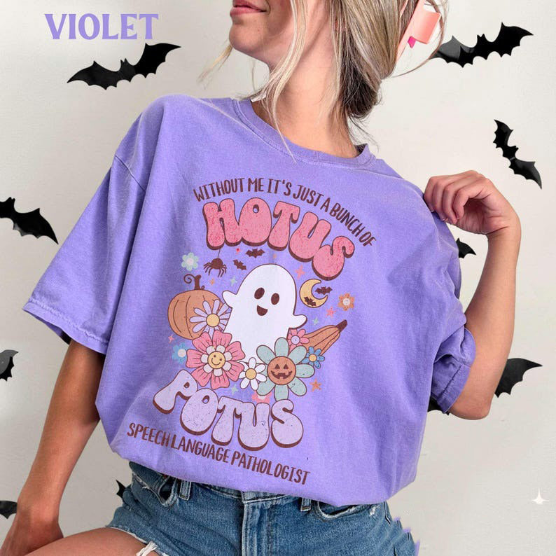 Speech Therapy Shirt for Halloween, Spooky Language Therapist T Shirt Funny Fall SLP Tee