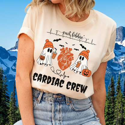 Halloween Cardiac Shirt Heart Anatomy Ghosts TShirt Cardiology Heart Warrior Gift