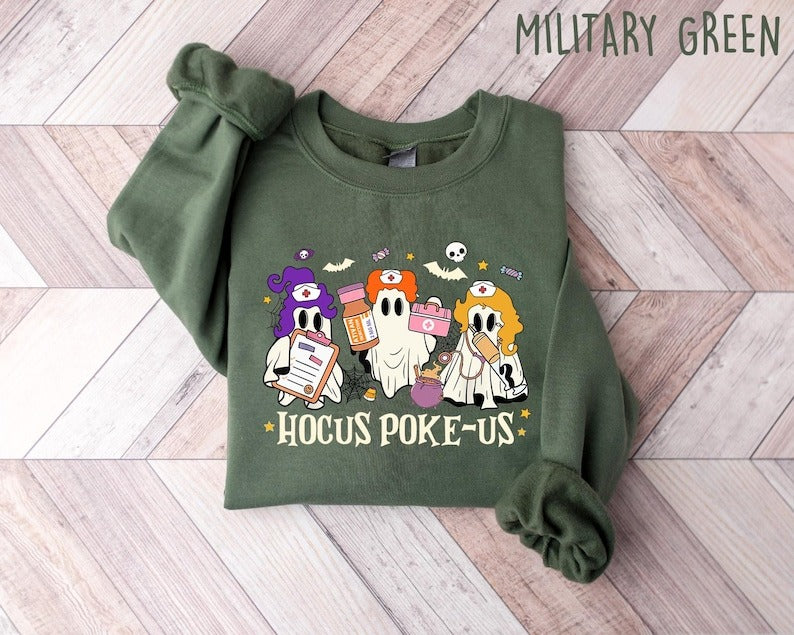 Hocus Poke-us Witch Nurse Halloween Shirt, Medical Lab Tech Halloween Shirt
