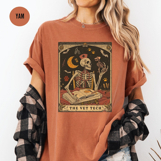 Veterinary Medicine Shirt, Skeleton Tarot Vet Tshirt Comfort Colors® Vet Staff Gift