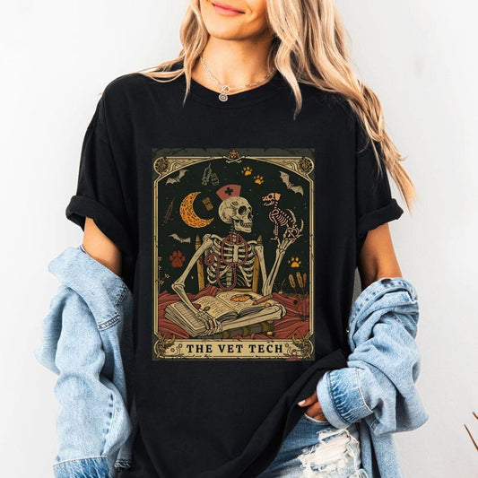 Veterinary Medicine Shirt, Skeleton Tarot Vet Tshirt