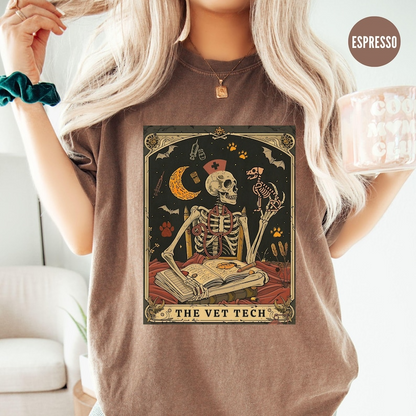 Veterinary Medicine Shirt, Skeleton Tarot Vet Tshirt Comfort Colors® Vet Staff Gift