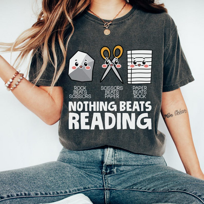 Rock Paper Scissor Reading Shirt, Book tshirt, Reading Teacher T-shirt, Bookworm Shirt, Teacher Tee, Book Lover Gift