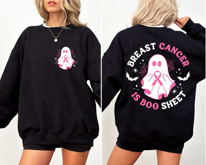 Breast Cancer Is Boo Sheet Shirt, Back On My Boo-Shit T Shirt, Ghost Ribbon Breast Cancer Awareness Shirt