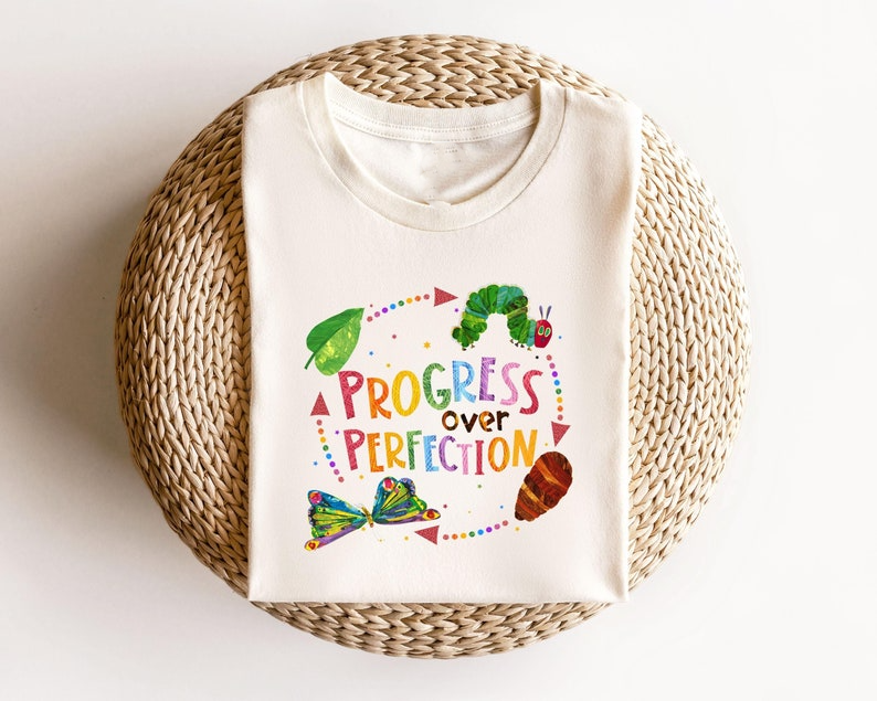 Progress Over Perfection Shirt, Inspirational Shirt, Butterflies Teacher Shirt