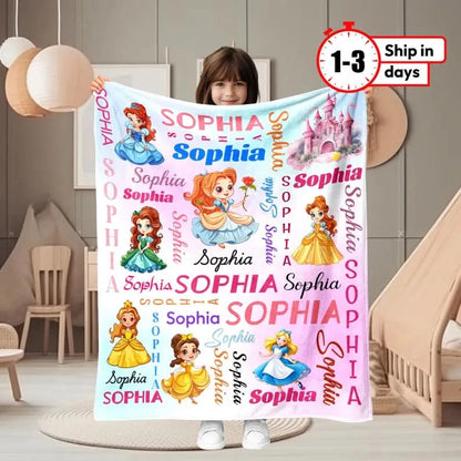 Custom Disney Princess Blanket - 410QA-BL005