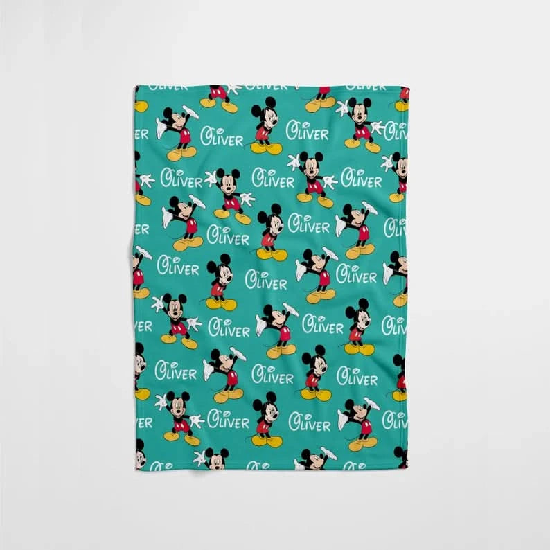 Disney Mickey Mouse Custom Name Blanket - 410TT-TB009