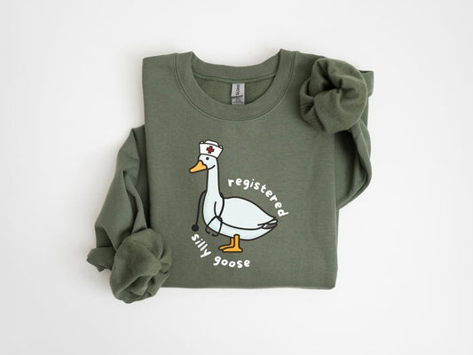 Registered Silly Goose Sweatshirt, RN Shirt, Nurse Gift, Nurse Shirt