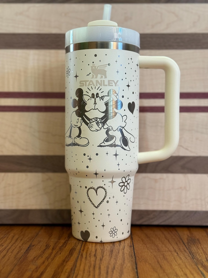 Mickey Mouse, Minnie Mouse & Disney DN Engraved 40 Oz Tumbler