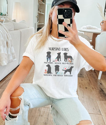 Nurse Funny Dog Shirt, Black Lab Dogs Nursing Pups Funny Dog Puns,Funny Nurse Gift
