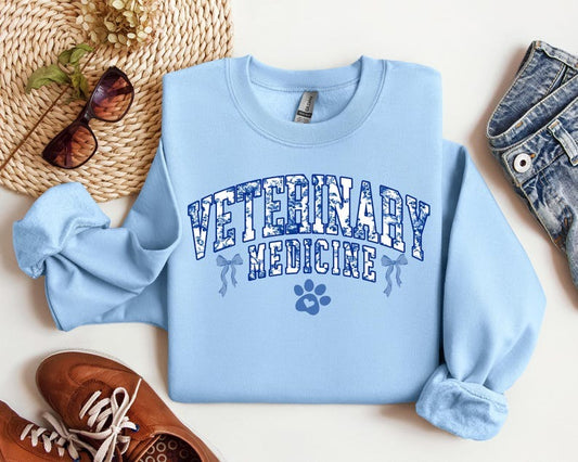 Coquette Veterinary Medicine Sweatshirt, Toile De Jouy Animal Doctor Gift
