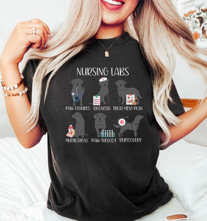 Nurse Funny Dog Shirt, Black Lab Dogs Nursing Pups Funny Dog Puns,Funny Nurse Gift