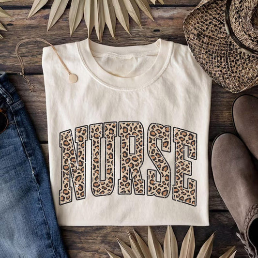 Leopard Nurse Shirt, Nurse T-Shirt, RN Shirt, Nursing School Shirt