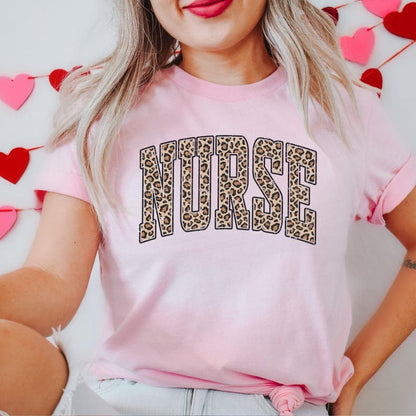 Leopard Nurse Shirt, Nurse T-Shirt, RN Shirt, Nursing School Shirt