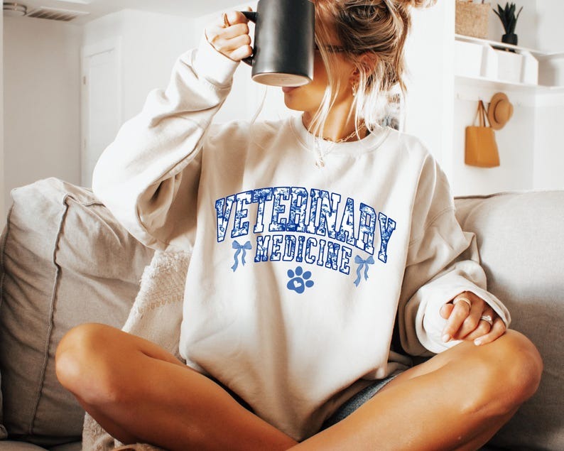Coquette Veterinary Medicine Sweatshirt, Toile De Jouy Animal Doctor Gift