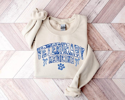 Coquette Veterinary Medicine Sweatshirt, Toile De Jouy Animal Doctor Gift