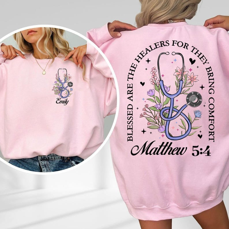 Personalized Christian Nurse Shirt, Matthew 5:4,Bible Verse Shirt