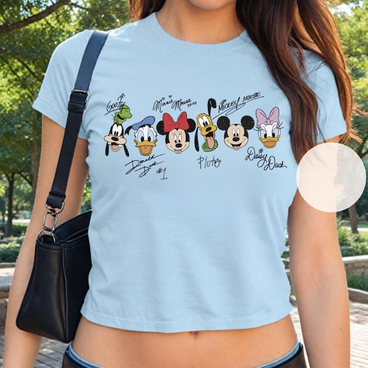 Disney Baby Tee Mickey Crop Top, Disney Trip Shirt, Disneyland Shirt, Disneyworld Shirt