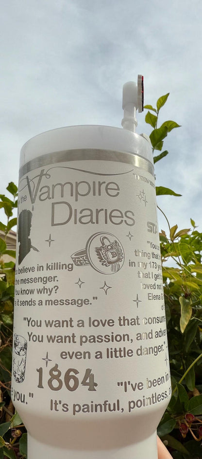 Damon Salvatore Laser Engraved Half Wrap 40oz Tumbler
