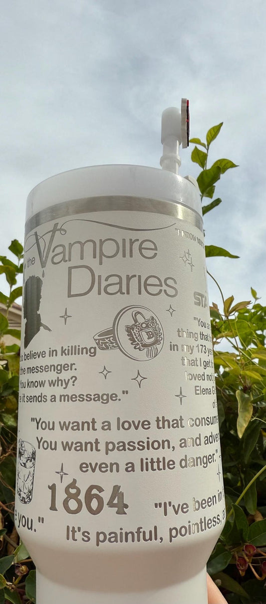 Damon Salvatore Laser Engraved Half Wrap 40oz Tumbler