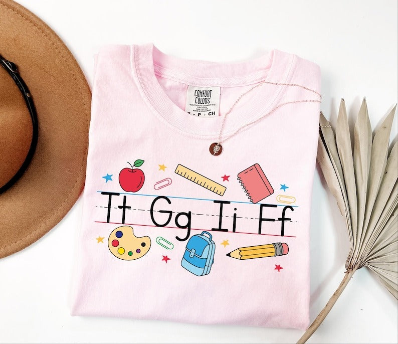 Comfort Colors® TGIF Teacher Shirt, Alphabet Teacher Shirt, Kindergarten Teacher Shirt