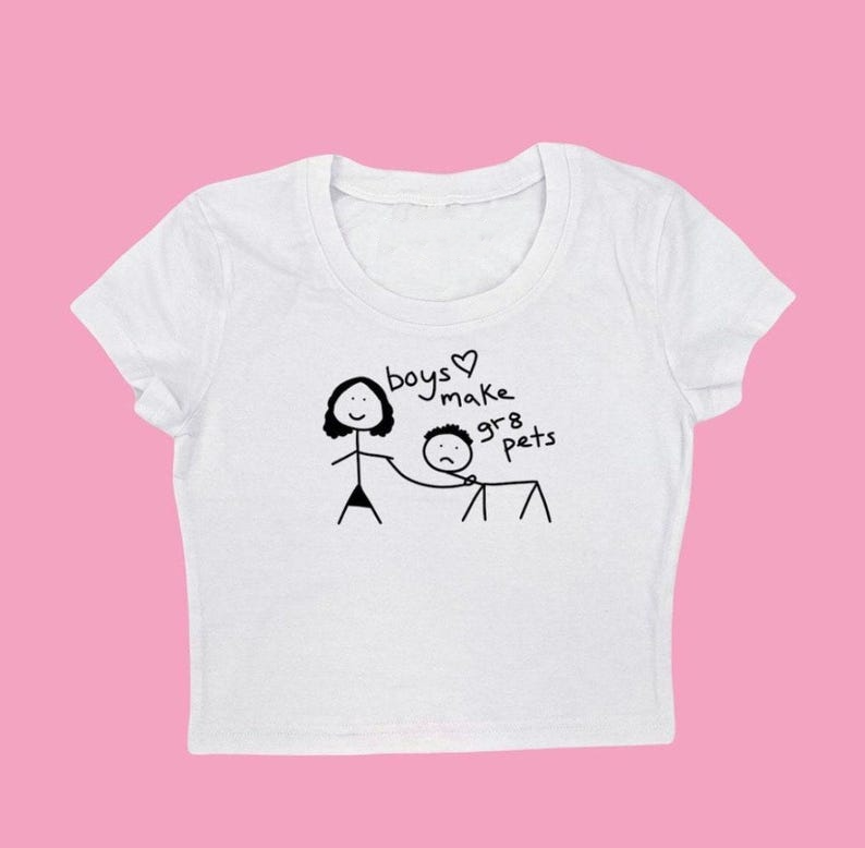 Boys Make Great Pets Y2K Crop Top Baby Tee