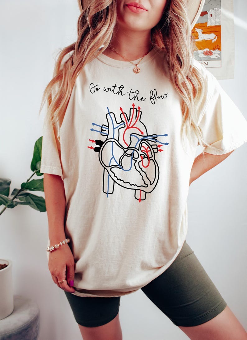 Go With The Flow T Shirt, Nurse Shirt, CVICU Nurse Gift For Women