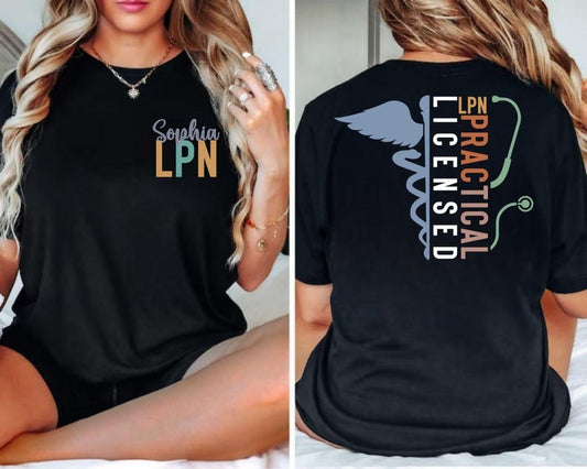 Custom Name LPN Nurse Shirt, LPN Shirt, Licensed Practical Nurse Shirt