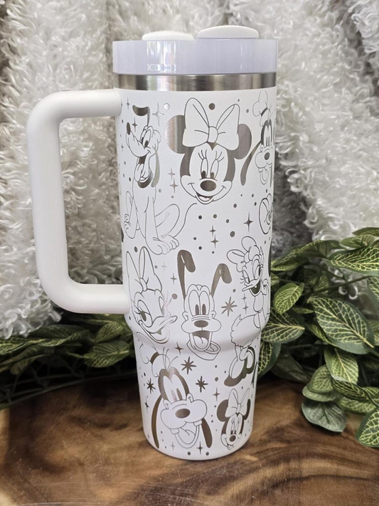 Classic Mouse Characters Laser Engraved 40 Oz Tumbler