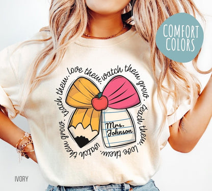 Comfort Colors Custom Teacher Name Shirt, Personalized Teacher Appreciation Gift for Teacher Shirt