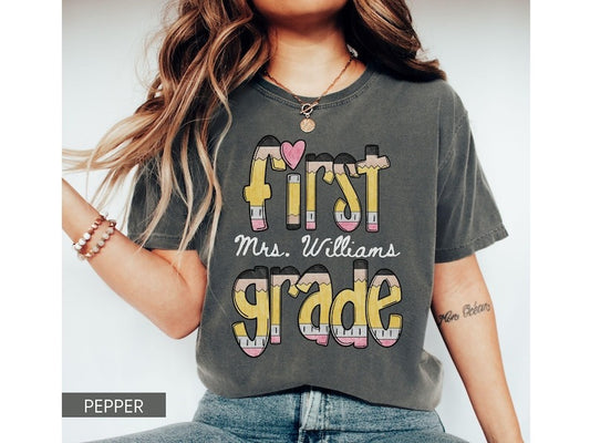 Custom First Grade Teacher Shirt Comfort Colors®, Teacher Team Shirt, 1st Grade Tee