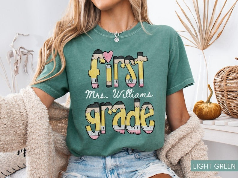 Custom First Grade Teacher Shirt Comfort Colors®, Teacher Team Shirt, 1st Grade Tee