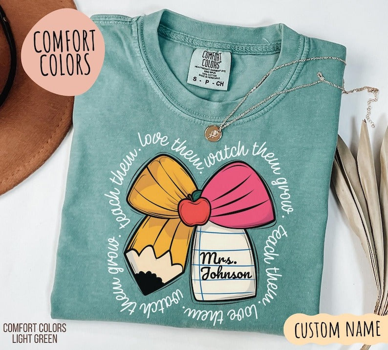 Comfort Colors Custom Teacher Name Shirt, Personalized Teacher Appreciation Gift for Teacher Shirt
