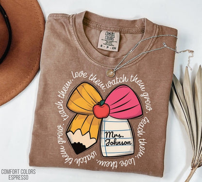 Comfort Colors Custom Teacher Name Shirt, Personalized Teacher Appreciation Gift for Teacher Shirt