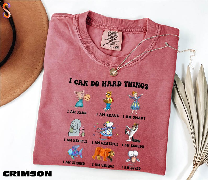 I Can Do Hard Things Shirt, Children's Book Characters Tee, Believe In Yourself Sweater
