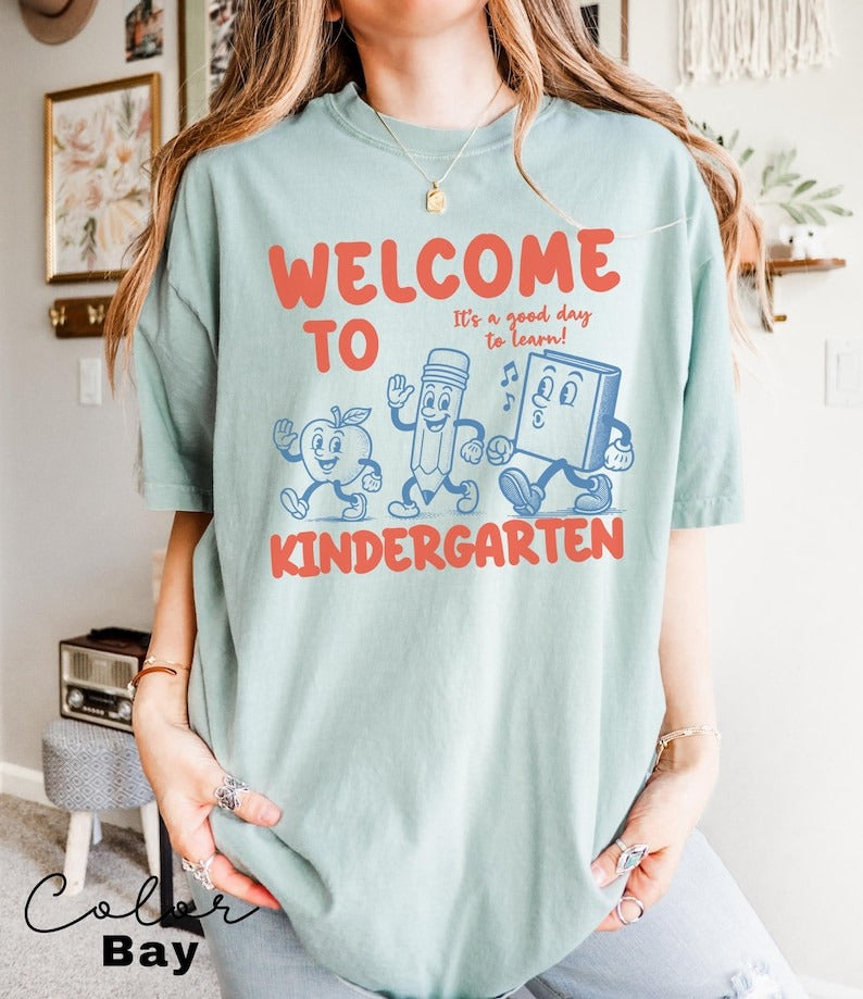 Comfort Colors Kindergarten Teacher Shirt, Kindergarten TShirt, Elementary School