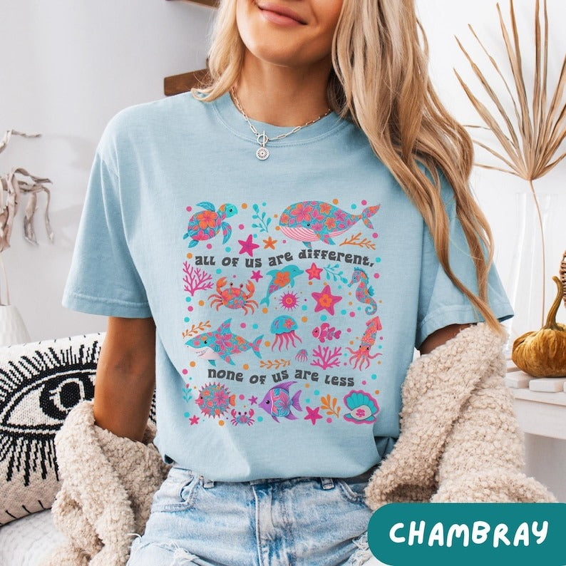 Autism Inclusion Comfort Colors T-Shirt, All of Us Are Different Neurodivergent Shirt