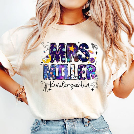 Kindergarten teacher Shirt Outer space theme shirts Back to school shirts