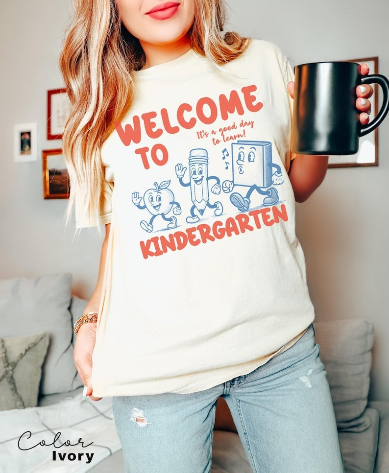 Comfort Colors Kindergarten Teacher Shirt, Kindergarten TShirt, Elementary School