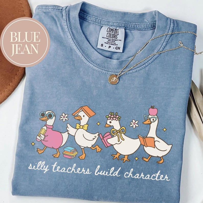 Comfort Colors Silly Teacher Goose Shirt, Silly Goose Teacher Tshirt, Back to School Tee